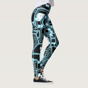 Legging Elétron - azul/preto - caneleiras