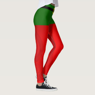 Legging Elf Fofo - Elfos de Natal Vermelhos e Verdes