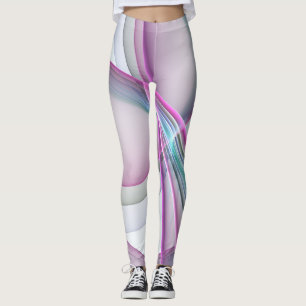 Legging Em Movimento, Arte Fractal Abstrata Colorida Moder