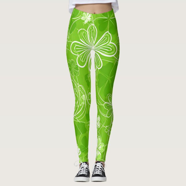 Legging Emaranhado de Trevos (Frente)
