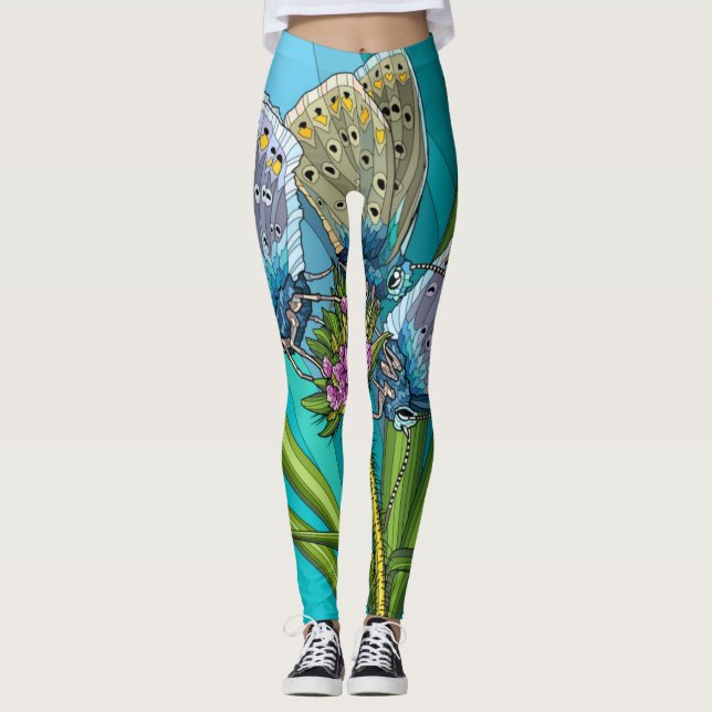 Legging Embalado em uma borboleta! Arte Wearable (Frente)