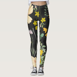 Legging Embraço de Boca Floral: Pernas de Sangue à Meia-No