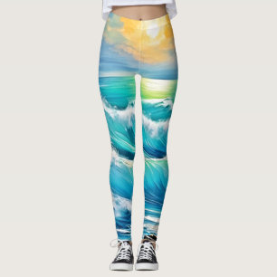 Legging Embraço do Oceano: Arte Onda