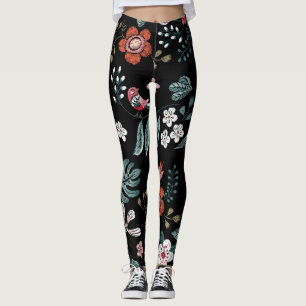 Legging Embroiderme Colar Floral, Buquê Vintage.