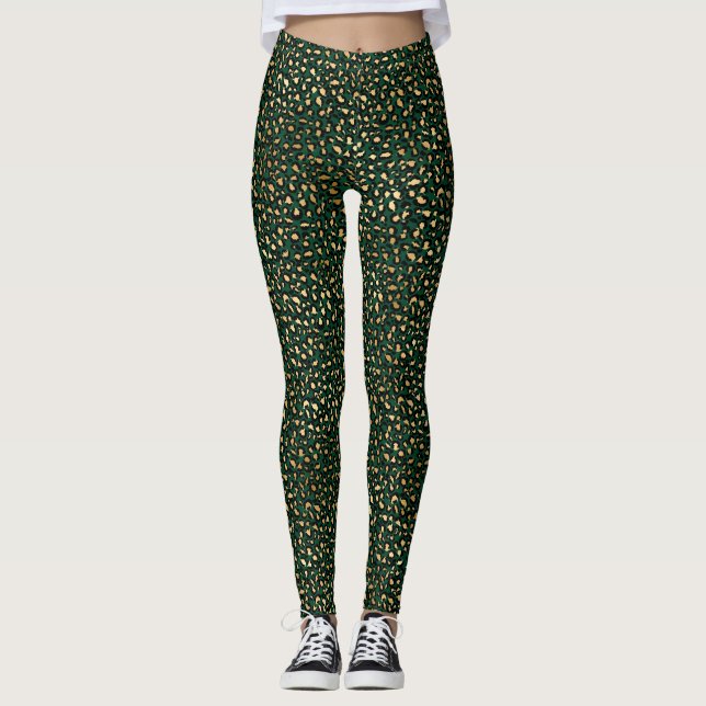 Legging Emerald e Dourado Safari Series Design 1 (Frente)