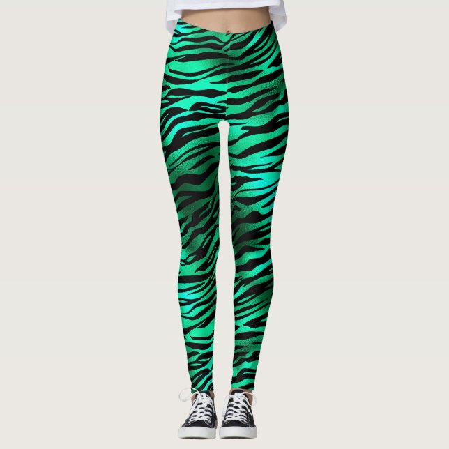 Legging Emerald e Dourado Safari Series Design 10 (Frente)