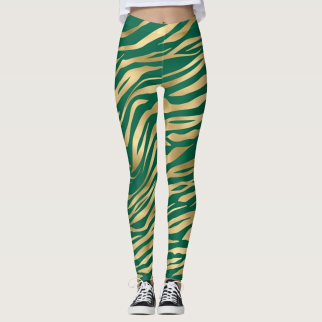 Legging Emerald e Dourado Safari Series Design 2 (Frente)