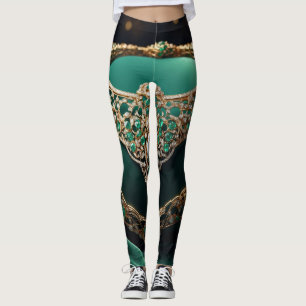 Legging Emerald Enchantment: Uma Visão da Opulência Regal
