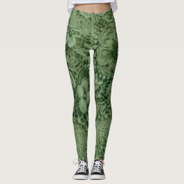 Legging "Emerald Green Vintage Lace"