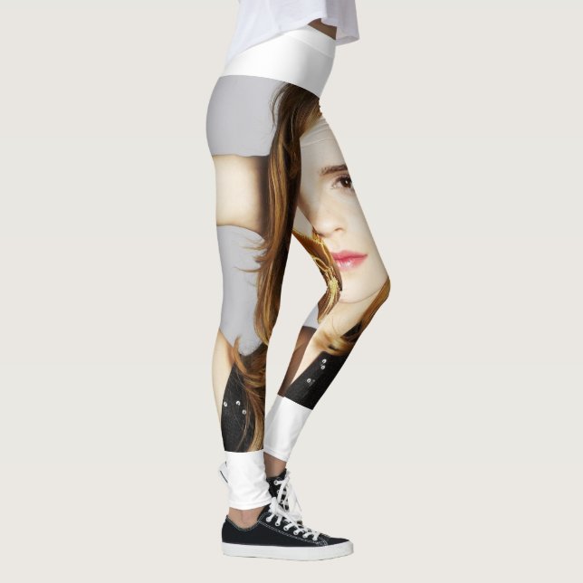 Legging Emma Watson imprimiu para meninas (Direita)