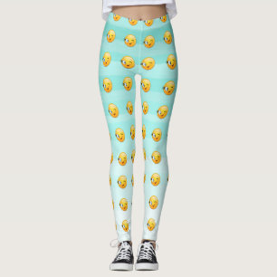 Legging Emoji Adorável Winking Roji Face Seja sempre feli