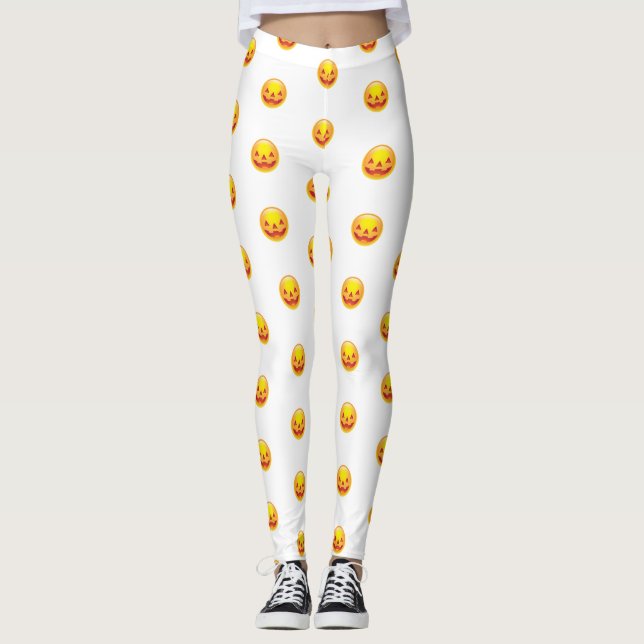 Legging Emoji De Abóbora Brilhante (Frente)