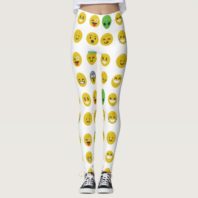 Legging Emoji feliz com as pernas (Frente)