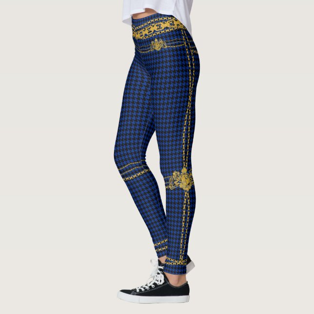 Legging Emperrar Dourada Cadeia Emblem Black Blue Houndsto (Esquerda)