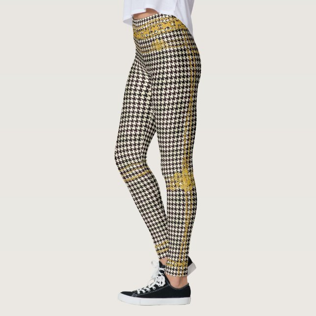 Legging Emperrar Dourada Cadeia Emblem Black Cream Houndst (Esquerda)