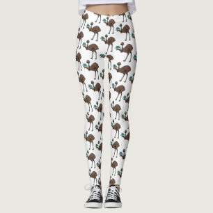 Legging Emu com ilustração de desenho animado de ovos 
