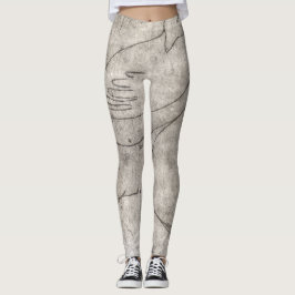 Legging Encantando Impressão Negra e Branca: Menina Entre