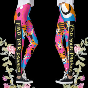 Legging Encontre seu padrão de Abstrato de Pop de Cotação