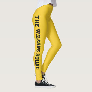 Legging Encontro de Família de Verão Fresco em Ouro Limão