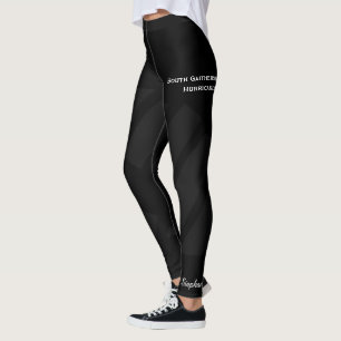 Legging Enegreça em caneleiras pretas da equipe/clube com