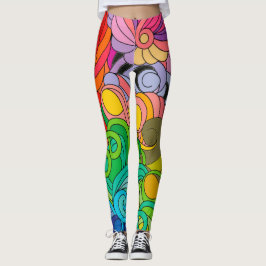 Legging Energia com ventilador colorida retrô dos anos 60