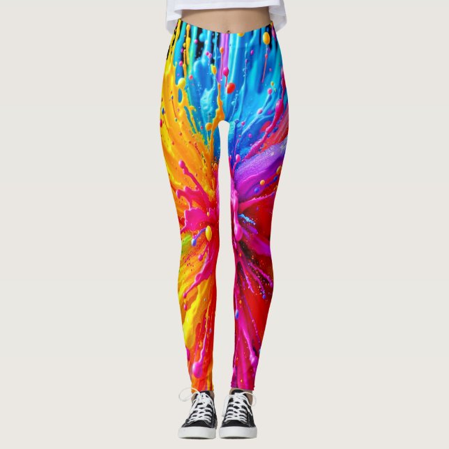 Legging Energia de ruptura de pintura vibrante (Frente)