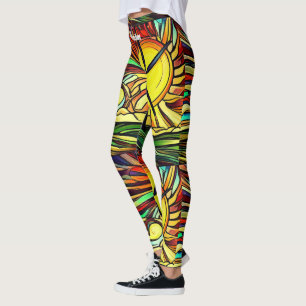 Legging Energia solar e eólica psicodélica