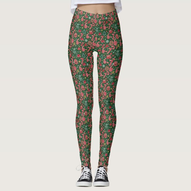 Legging Enfeite 6-7 Meme Natal Doodles (Frente)