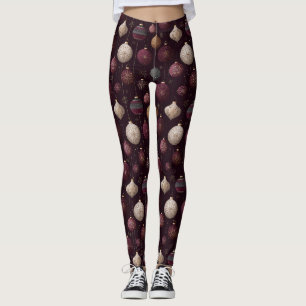 Legging Enfeite Festivo Ornamentado em Rosa, Dourado e Cre