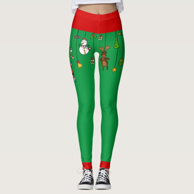 Legging Enfeites de natal (Frente)