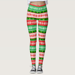 LEGGING ENFEITES DE NATAL DESIGN VERDE BRANCA VERMELHA