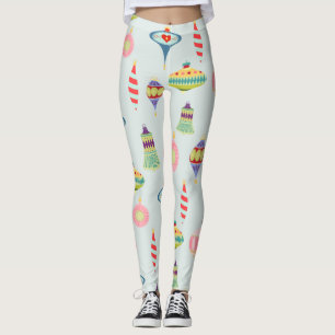 Legging Enfeites de Natal retrô Meados do século moderno