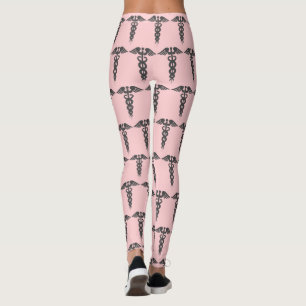 Legging Enfermeira Cuja Enfermeira Escamoteia Rosa E Cinza