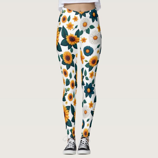 Legging Enfermeiro Sunflower Stampede: O Disco da Natureza (Frente)