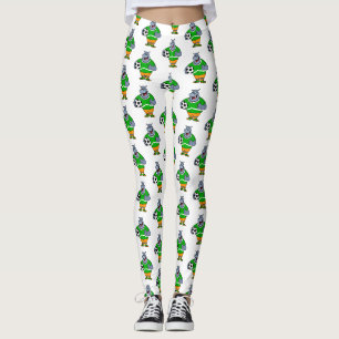 Legging Engraçado desenho animado do jogador de futebol d