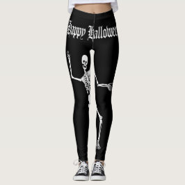 Legging Engraçado esqueleto feliz Dia das Bruxas