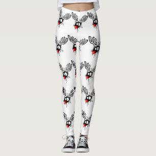 Legging Engraçado giro Rudolph, o desenho de Natal vermelh