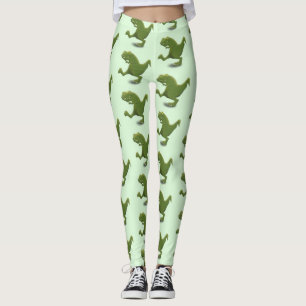 Legging Engraçado humor de desenho animado com dinossauro