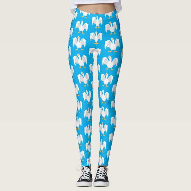 Legging Engraçado ilustração curiosa de desenho animado de (Frente)