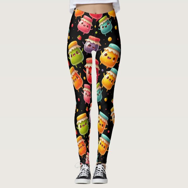 Legging Engraçado Joyful Jumping Jars de Jubilant Jam (Frente)