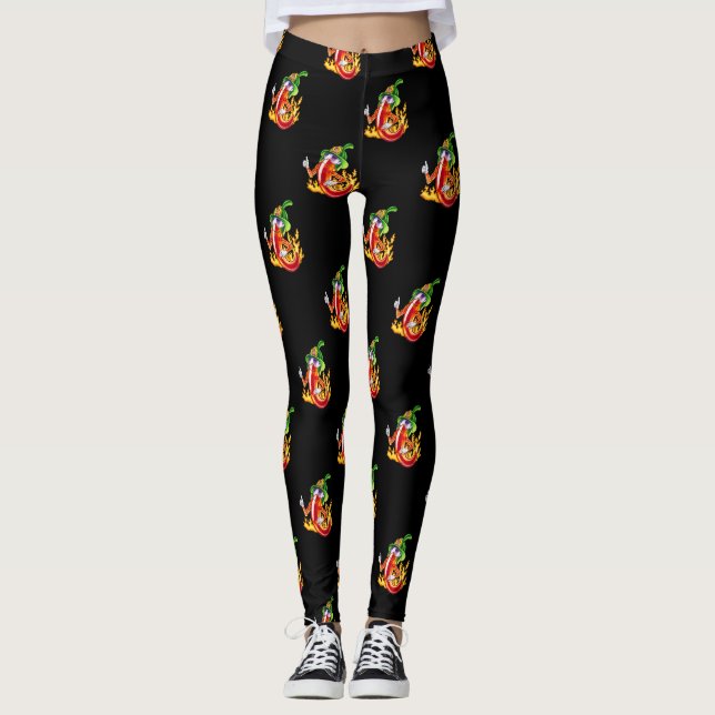 Legging Engraçados E Orgulhosos Chili Em Fogo Dá Mãos (Frente)