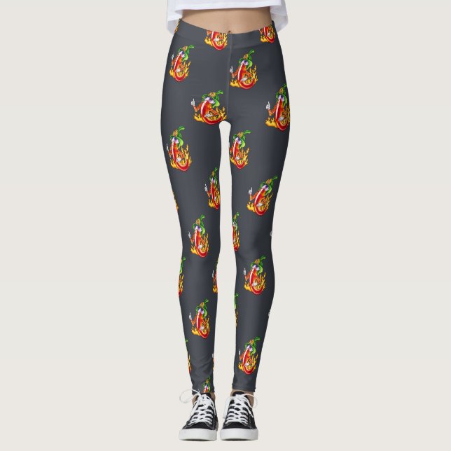 Legging Engraçados E Orgulhosos Chili Em Fogo Dá Mãos (Frente)