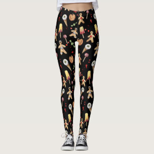 Legging Engraçados Tratamentos de Halloween por Aquarela