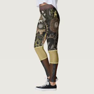 Legging Engrenagens de couro Steampunk enferrujadas indust