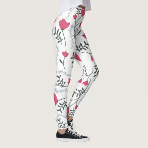 Legging Enorme Aquarela Moderna Flores Vermelhas com Licen