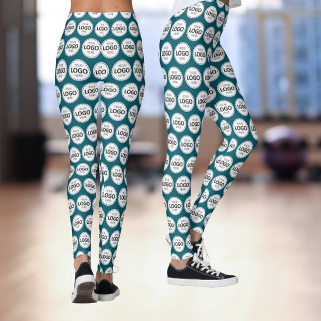 Legging Envio de Padrão de Logotipo Verde-azulado (Criador carregado)