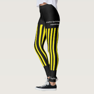 Legging Equipe/Clube Amarelo e Preto com Nome, Curto Falso