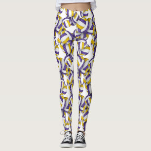 Legging Equipe de ouro roxa colorido vulgo feminino