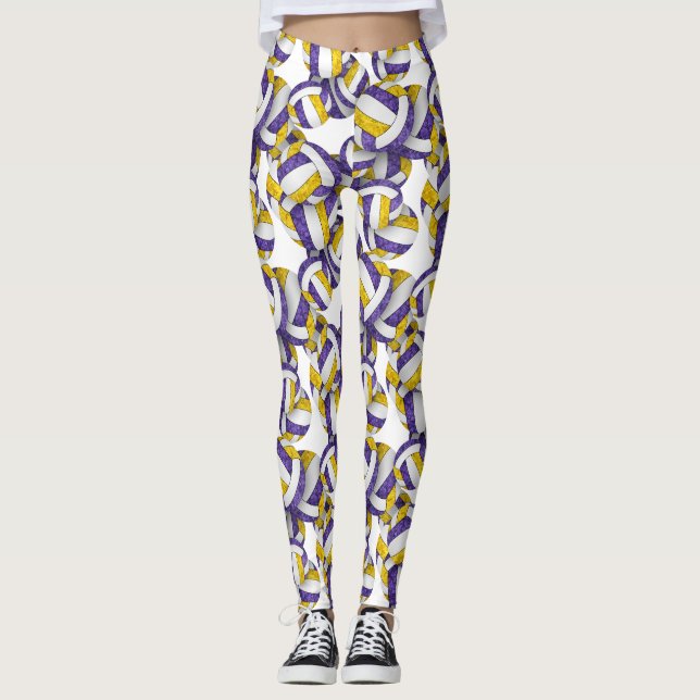 Legging Equipe de ouro roxa colorido vulgo feminino (Frente)