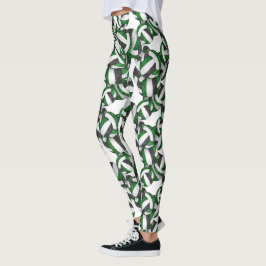 Legging Equipe preta verde colorido do vulgo feminino